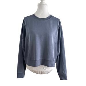 Athleta Seasoft Rib Crewneck Cropped Athleisure Sweatshirt NWT l L